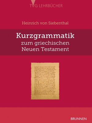 cover image of Kurzgrammatik zum griechischen Neuen Testament